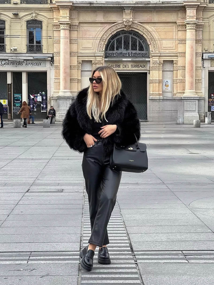 Jenna | Faux Fur Coat with Open Front