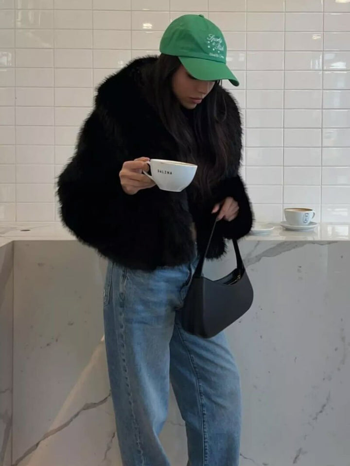 Jenna | Faux Fur Coat with Open Front