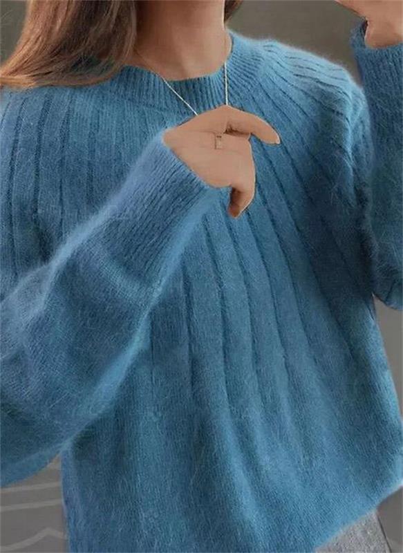 Sofie | Ribbed Knit Crew Neck Sweater