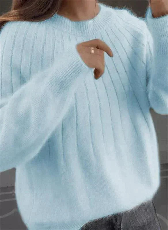 Sofie | Ribbed Knit Crew Neck Sweater