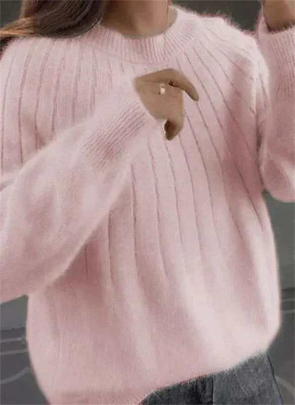 Sofie | Ribbed Knit Crew Neck Sweater