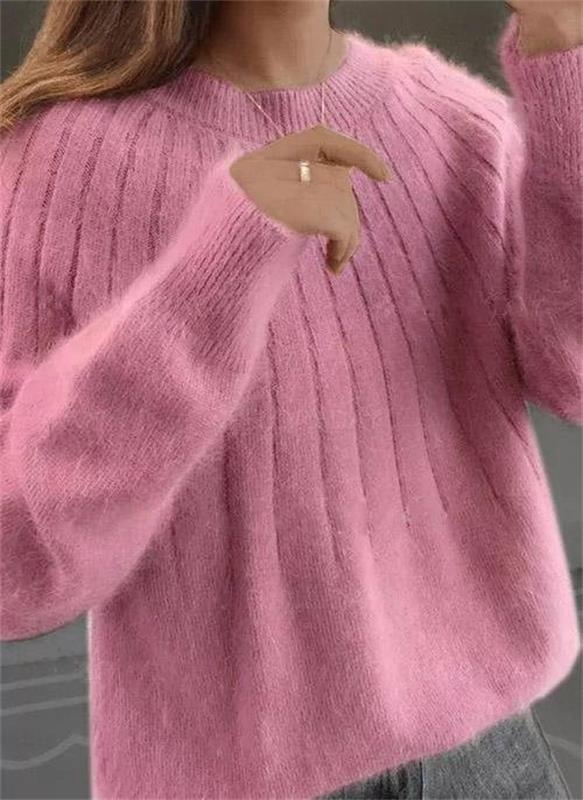 Sofie | Ribbed Knit Crew Neck Sweater