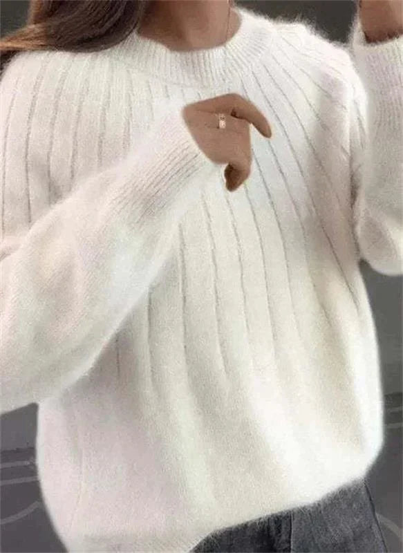 Sofie | Ribbed Knit Crew Neck Sweater