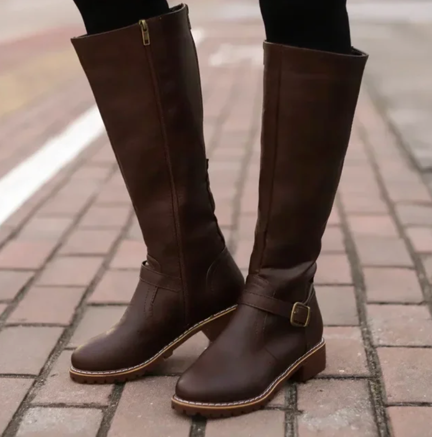 Emma | Knee High Boots with Side Zip
