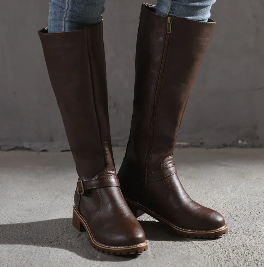 Emma | Knee High Boots with Side Zip
