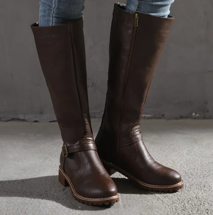 Emma | Knee High Boots with Side Zip