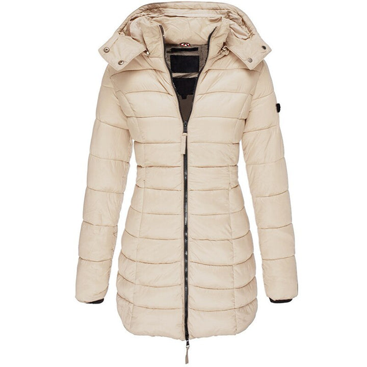 Olivia | Long Hooded Puffer Coat with Quilted Body