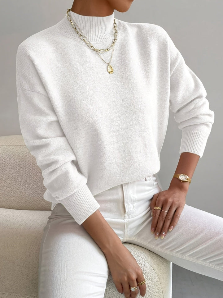 Pia | Relaxed Knit Sweater with Mock Neck