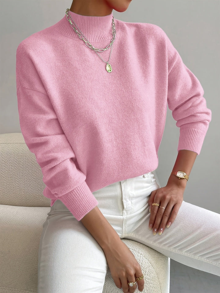 Pia | Relaxed Knit Sweater with Mock Neck