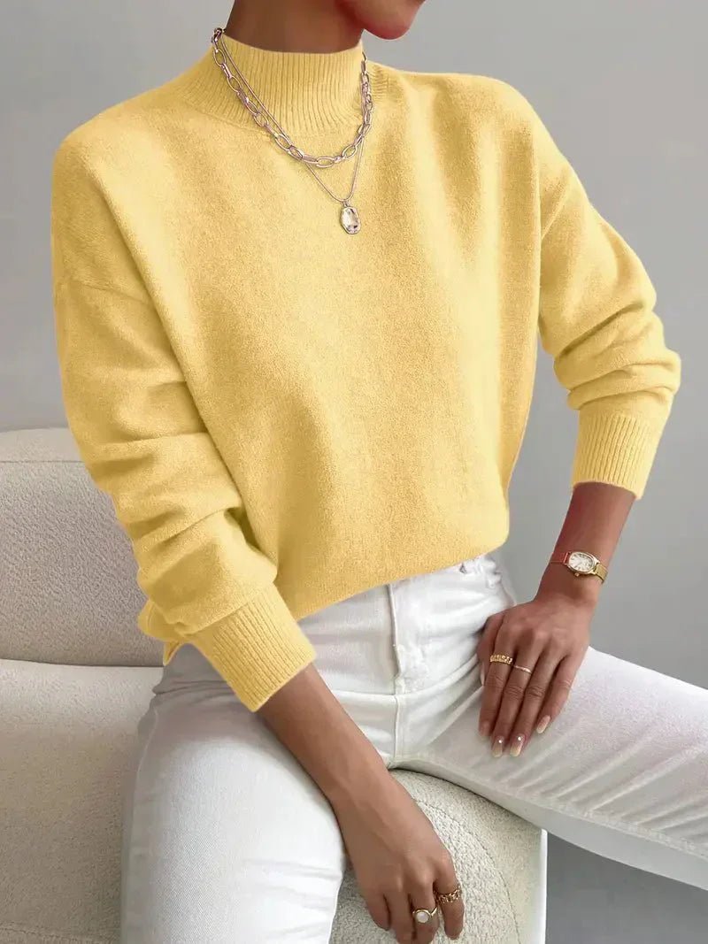 Pia | Relaxed Knit Sweater with Mock Neck