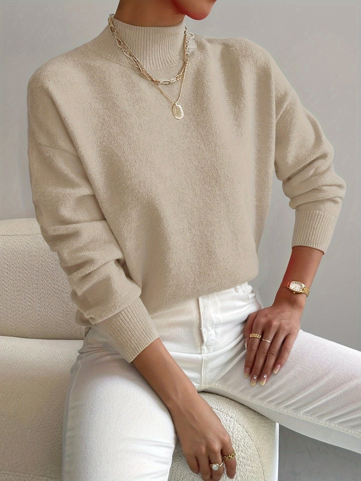 Pia | Relaxed Knit Sweater with Mock Neck