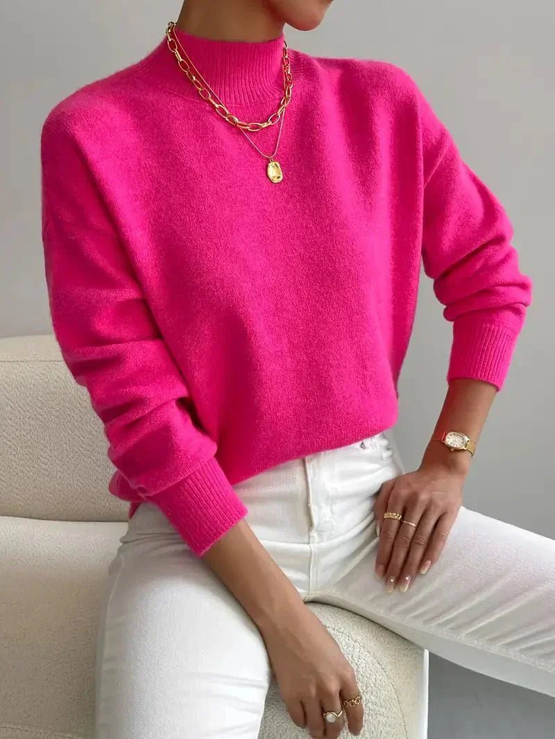 Pia | Relaxed Knit Sweater with Mock Neck