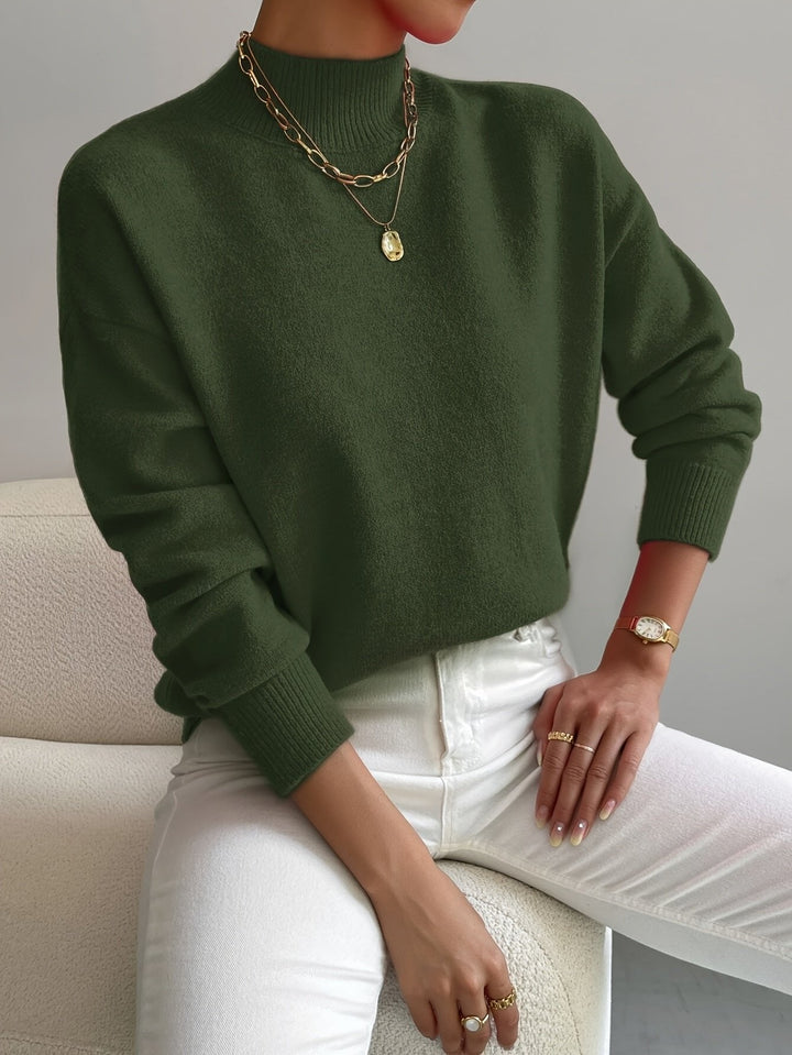 Pia | Relaxed Knit Sweater with Mock Neck